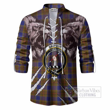 Balfour Tartan Crest Ghillie Shirt Ferocious Lion Style