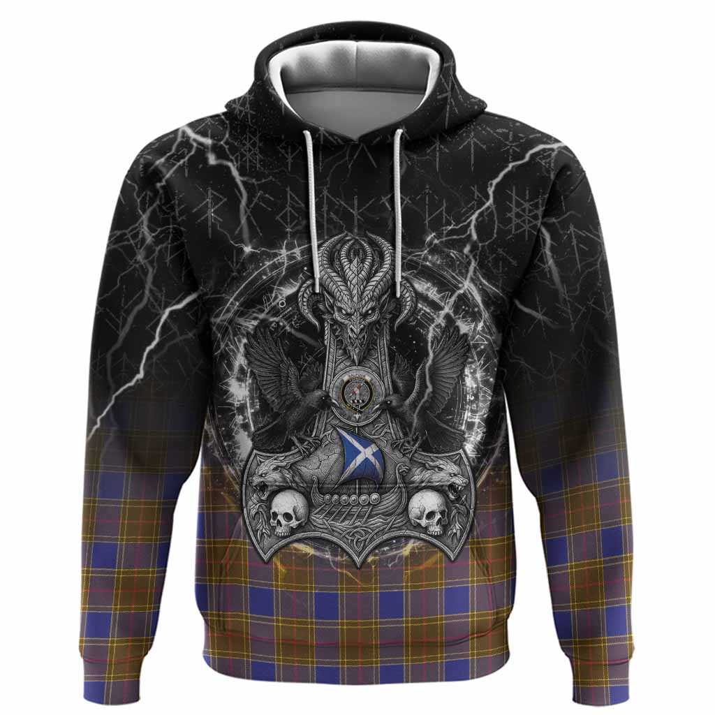 Balfour Tartan Crest Hoodie Celtic Odin's Raven Legacy
