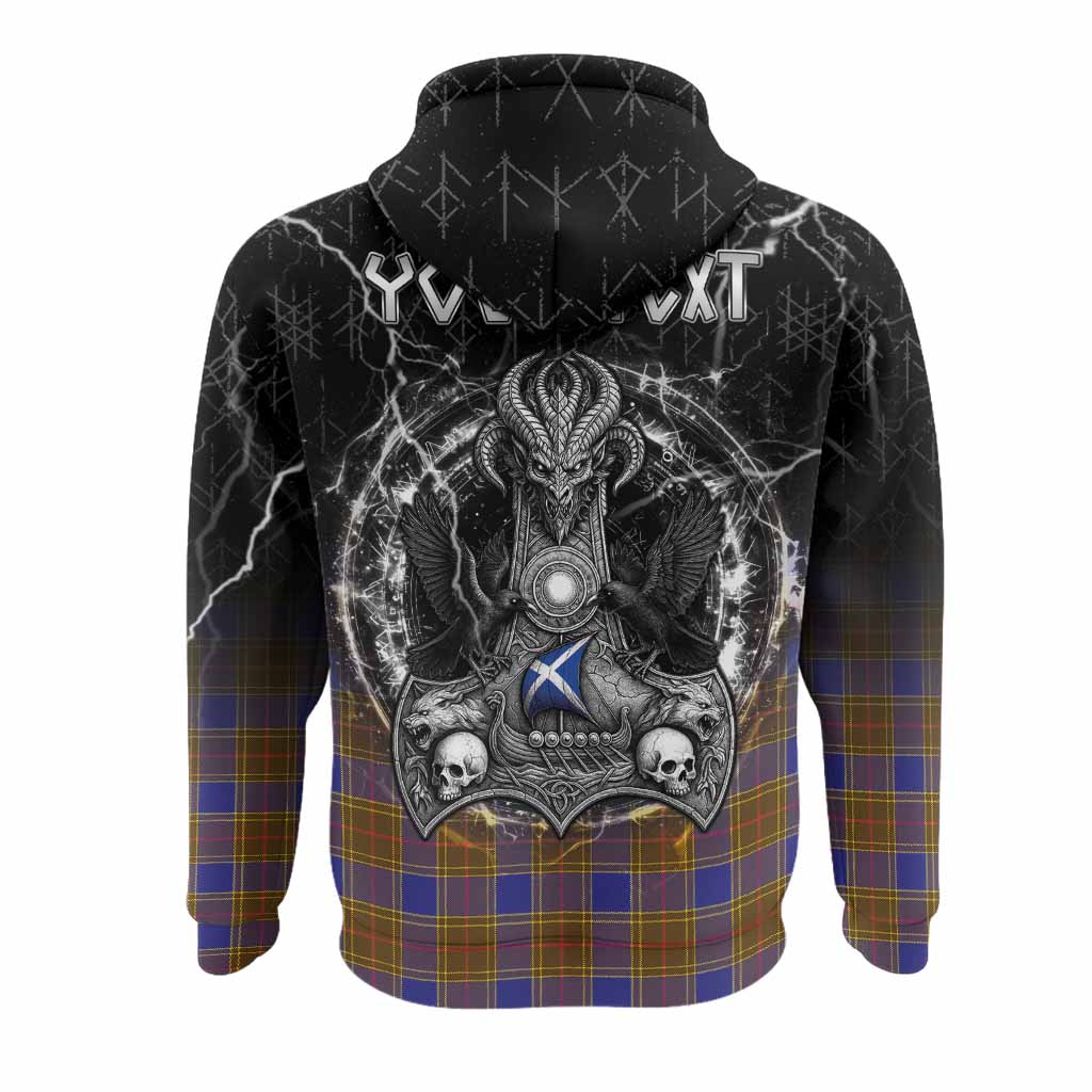 Balfour Tartan Crest Hoodie Celtic Odin's Raven Legacy