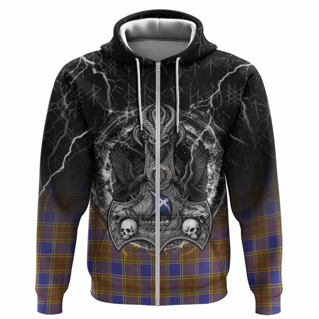 Balfour Tartan Crest Hoodie Celtic Odin's Raven Legacy