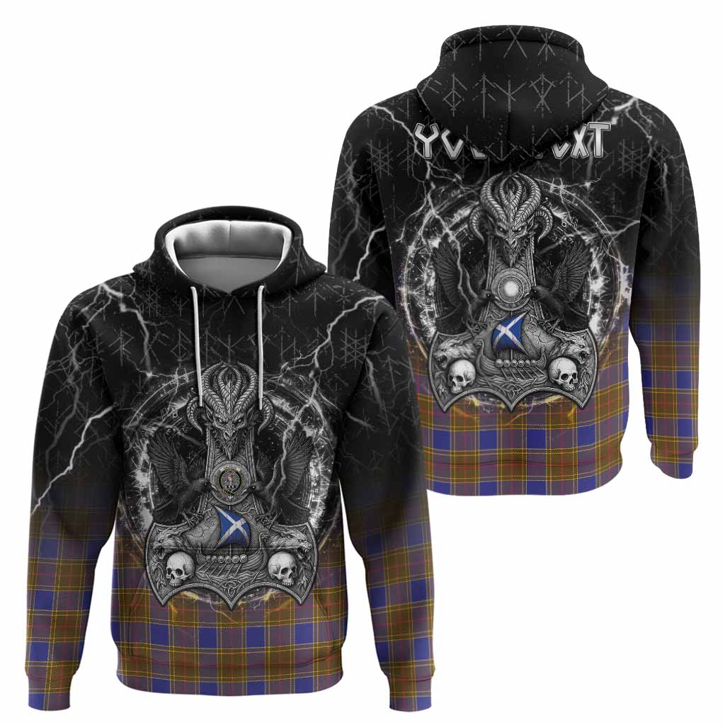 Balfour Tartan Crest Hoodie Celtic Odin's Raven Legacy
