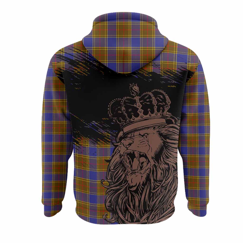 Balfour Tartan Crest Hoodie Crowned Lion Heritage Style