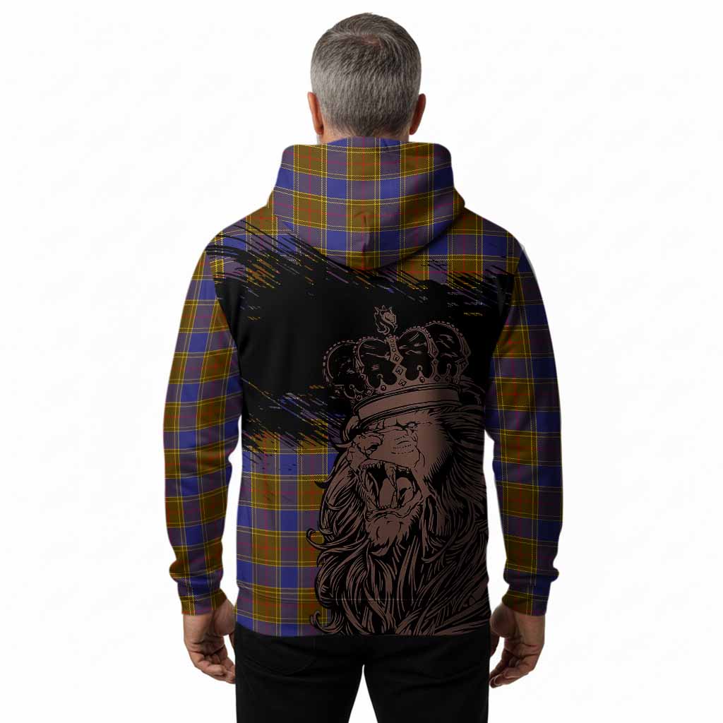 Balfour Tartan Crest Hoodie Crowned Lion Heritage Style