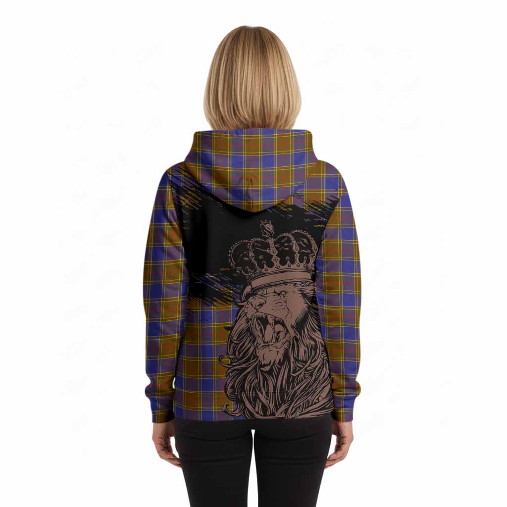 Balfour Tartan Crest Hoodie Crowned Lion Heritage Style