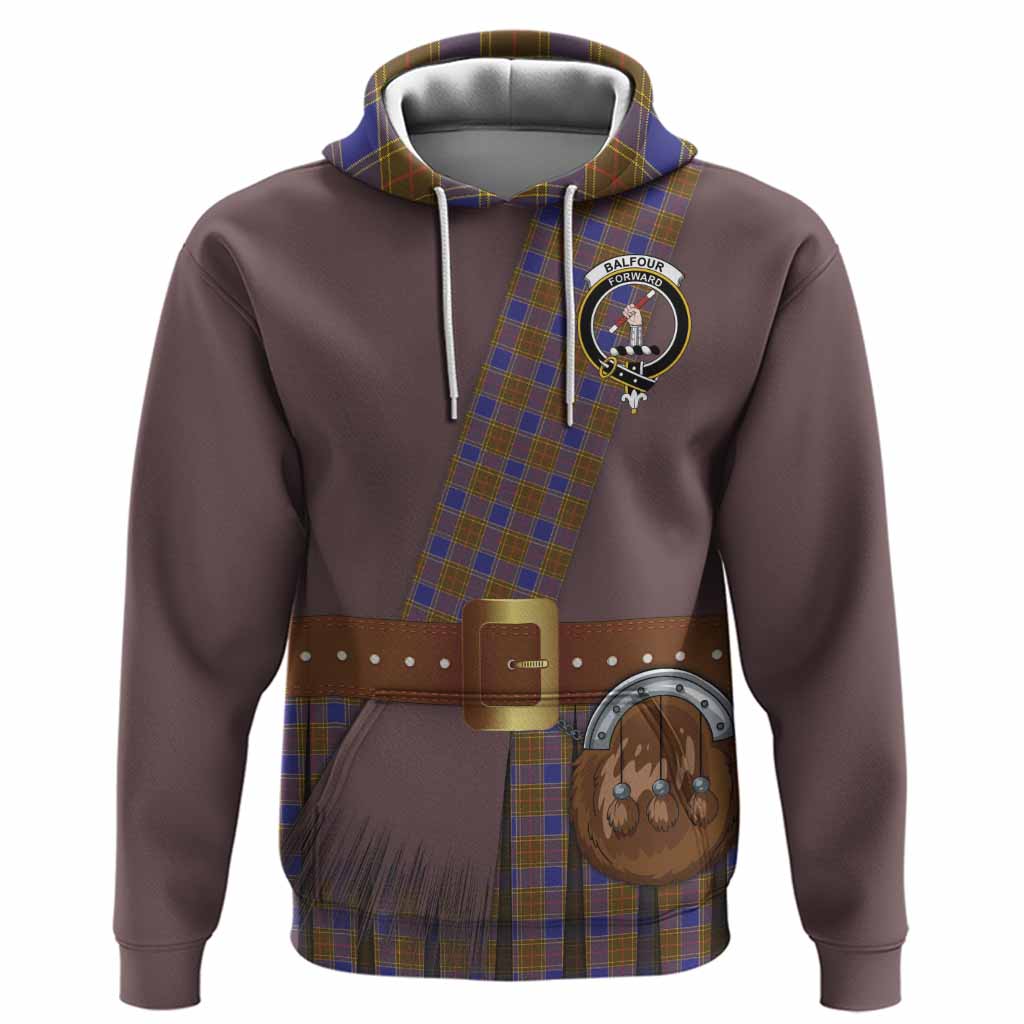Balfour Tartan Crest Hoodie Kilt Costume Style