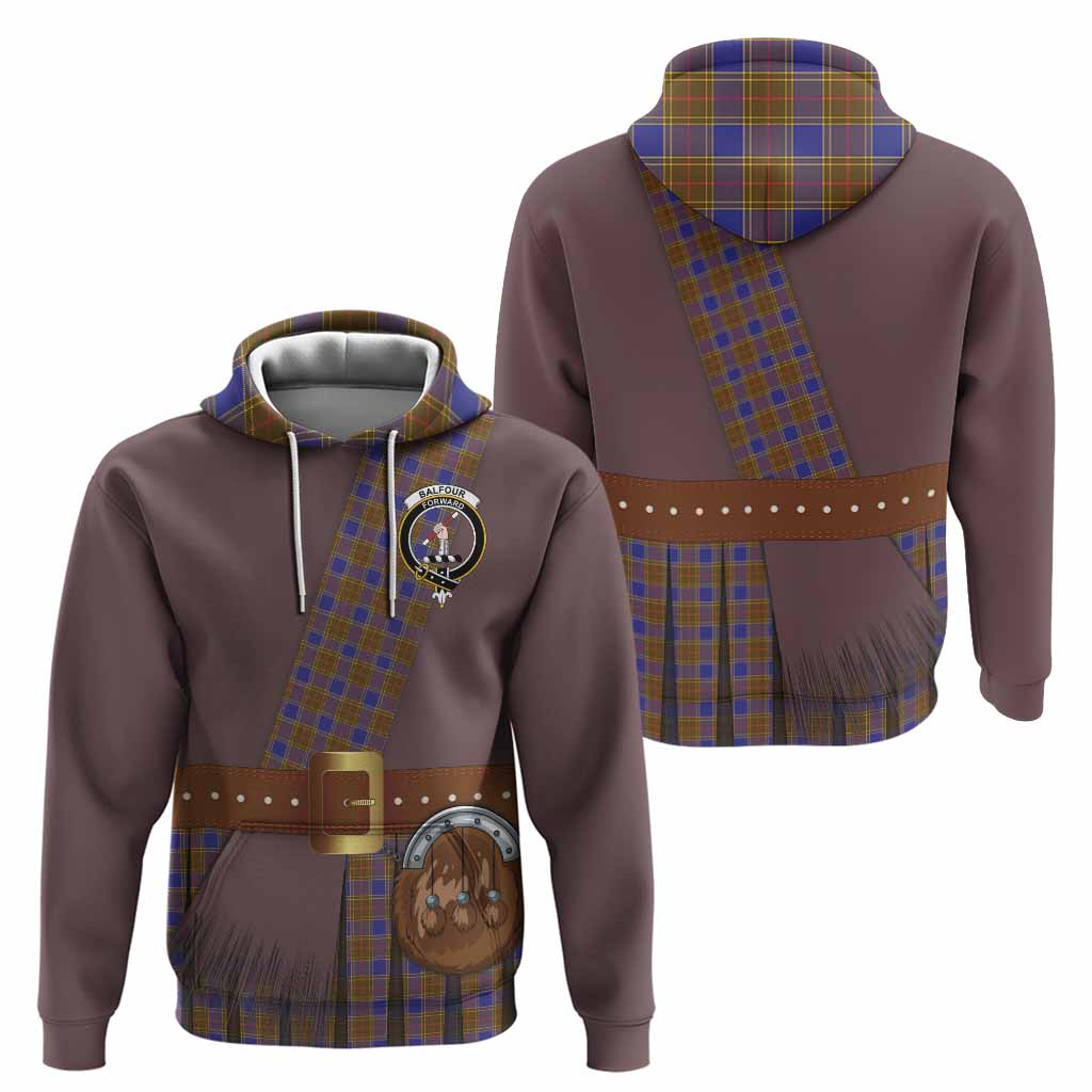 Balfour Tartan Crest Hoodie Kilt Costume Style