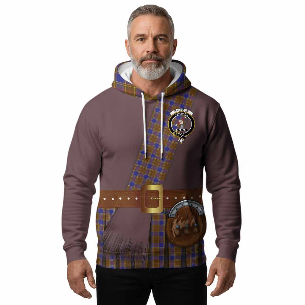 Balfour Tartan Crest Hoodie Kilt Costume Style