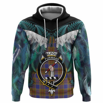 Balfour Tartan Crest Hoodie New Zealand Maori Korowai Cloak