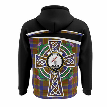 Balfour Tartan Crest Hoodie Scottish Thistle Celtic Cross Alba Gu Brath