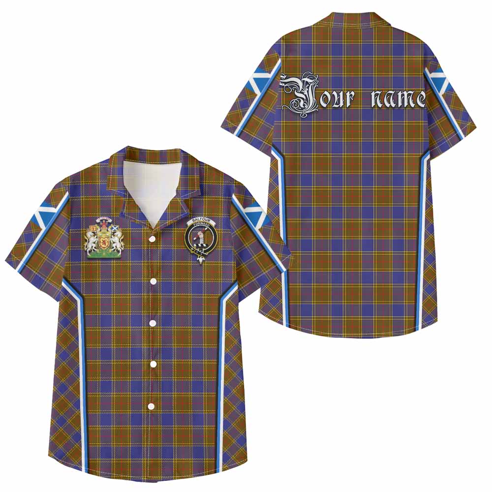 Balfour Tartan Crest Kid Hawaiian Shirt Scotland Coat of Arm Flag Style - Tartan Vibes Clothing