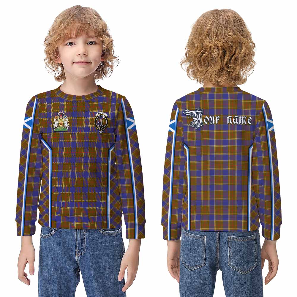 Balfour Tartan Crest Kid Knitted Sweatshirt Scotland Coat of Arm Flag Style - Tartan Vibes Clothing