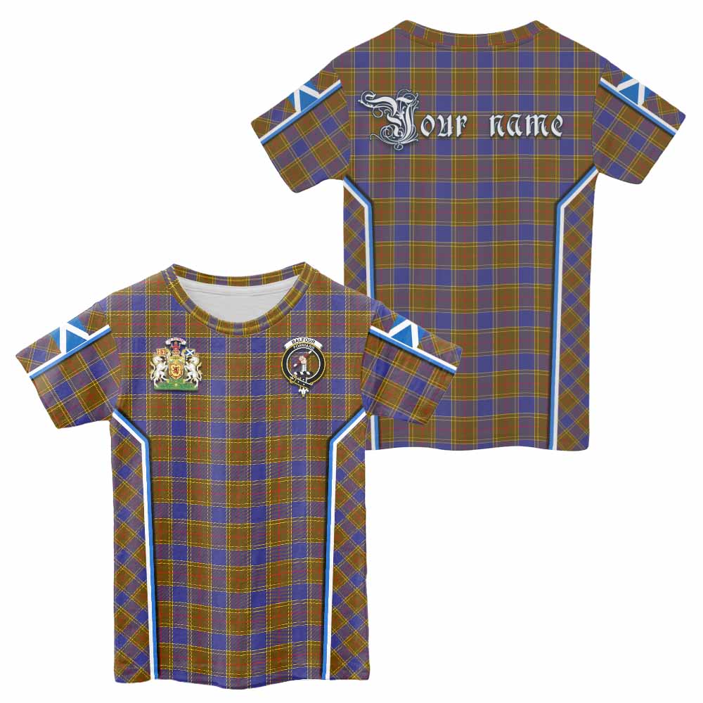 Balfour Tartan Crest Kid T-shirt Scotland Coat of Arm Flag Style - Tartan Vibes Clothing