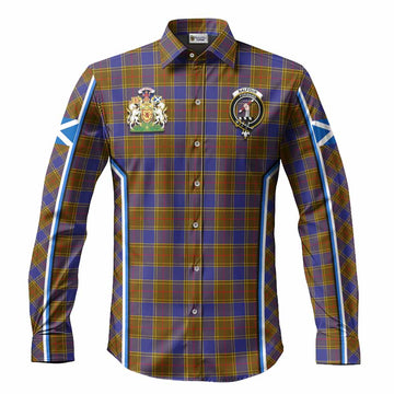 Balfour Tartan Crest Long Sleeve Button Shirts Scotland Coat of Arm Flag Style