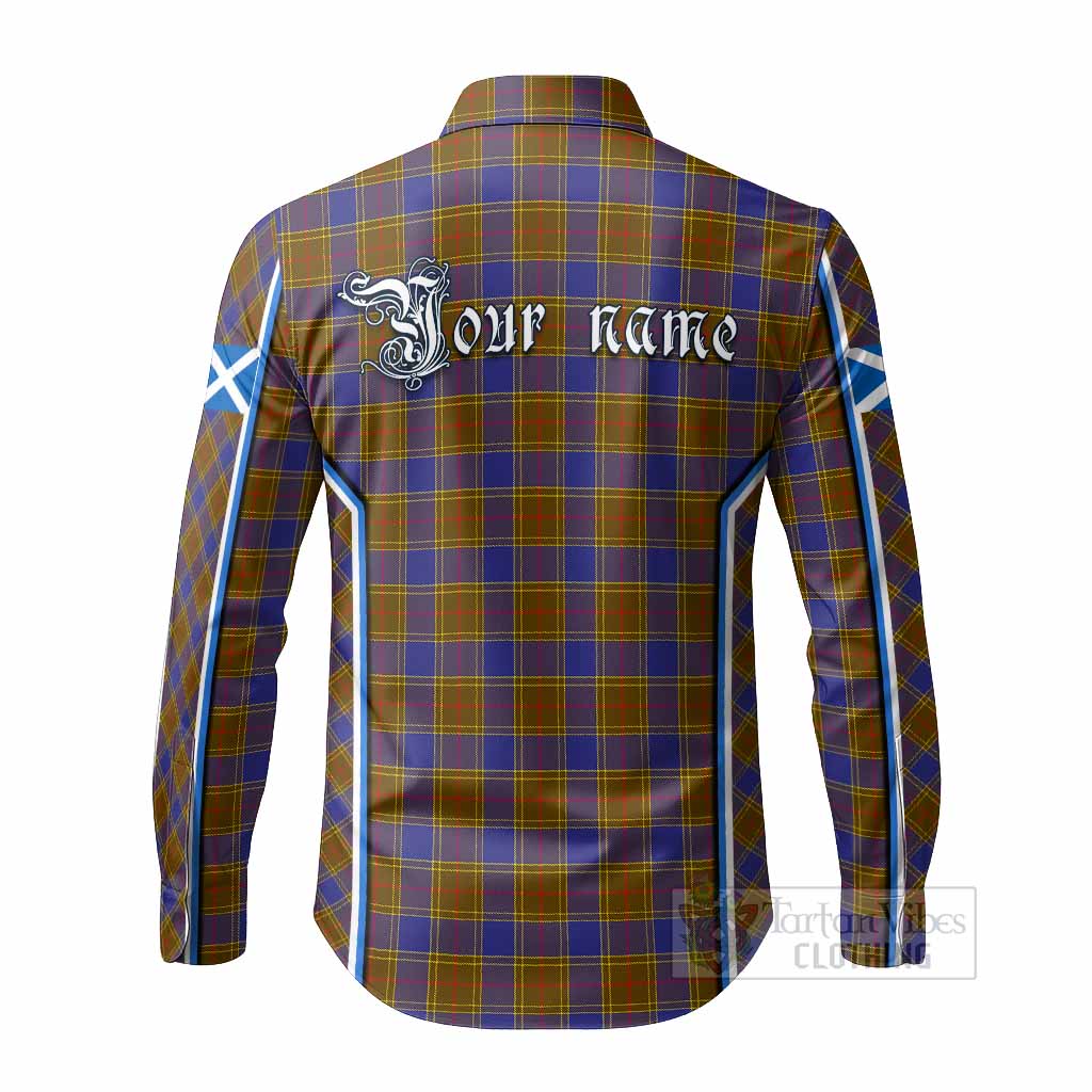 Balfour Tartan Crest Long Sleeve Button Shirts Scotland Coat of Arm Flag Style - Tartan Vibes Clothing