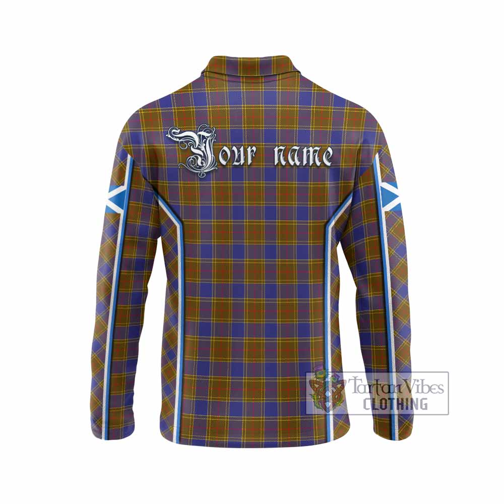 Balfour Tartan Crest Long Sleeve Polo Shirt Scotland Coat of Arm Flag Style - Tartan Vibes Clothing