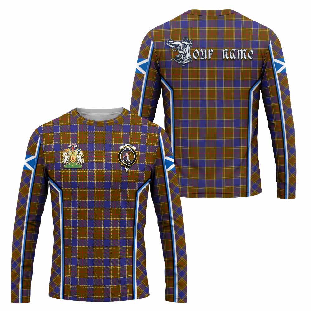 Balfour Tartan Crest Long Sleeve T-Shirt Scotland Coat of Arm Flag Style - Tartan Vibes Clothing