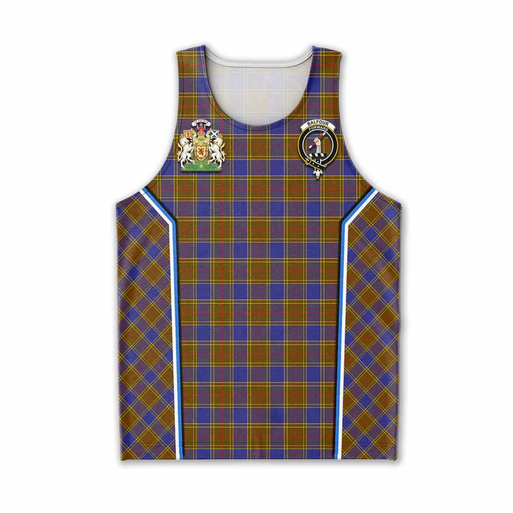 Balfour Tartan Crest Men Tank Top Scotland Coat of Arm Flag Style - Tartan Vibes Clothing
