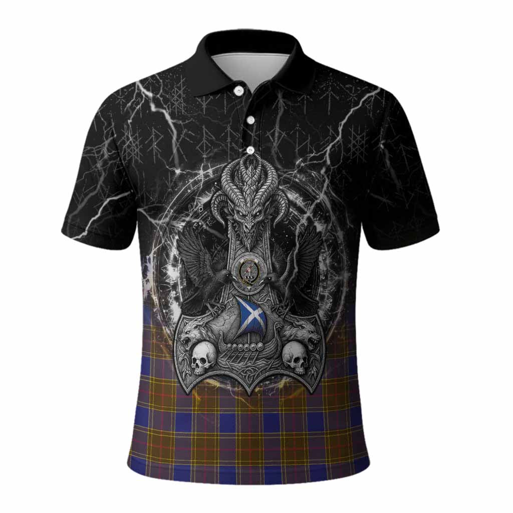 Balfour Tartan Crest Polo Shirt Celtic Odin's Raven Legacy