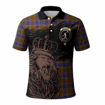 Balfour Tartan Crest Polo Shirt Crowned Lion Heritage Style