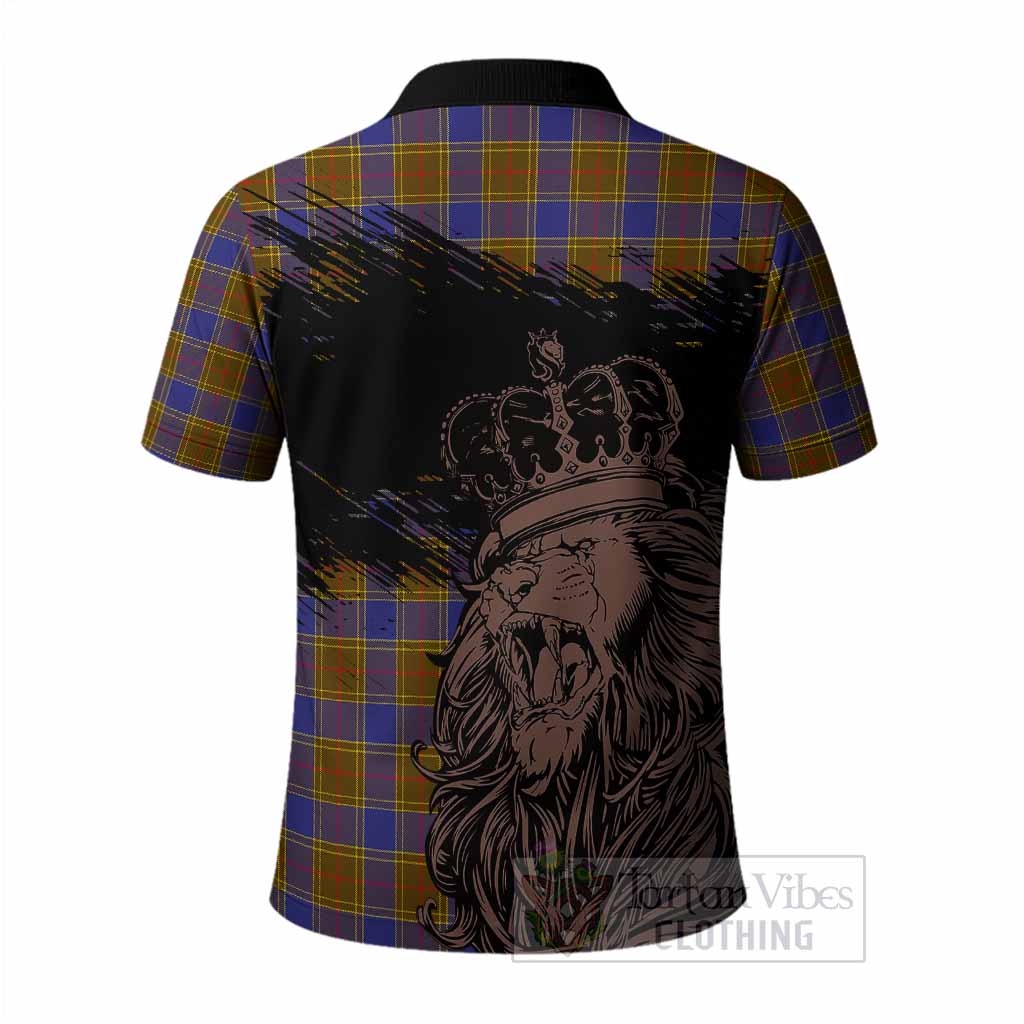 Balfour Tartan Crest Polo Shirt Crowned Lion Heritage Style