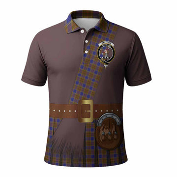 Balfour Tartan Crest Polo Shirt Kilt Costume Style