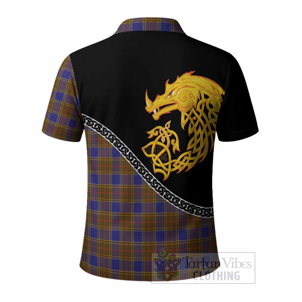 Balfour Tartan Crest Polo Shirt Legendary Dragon Knot Half Style