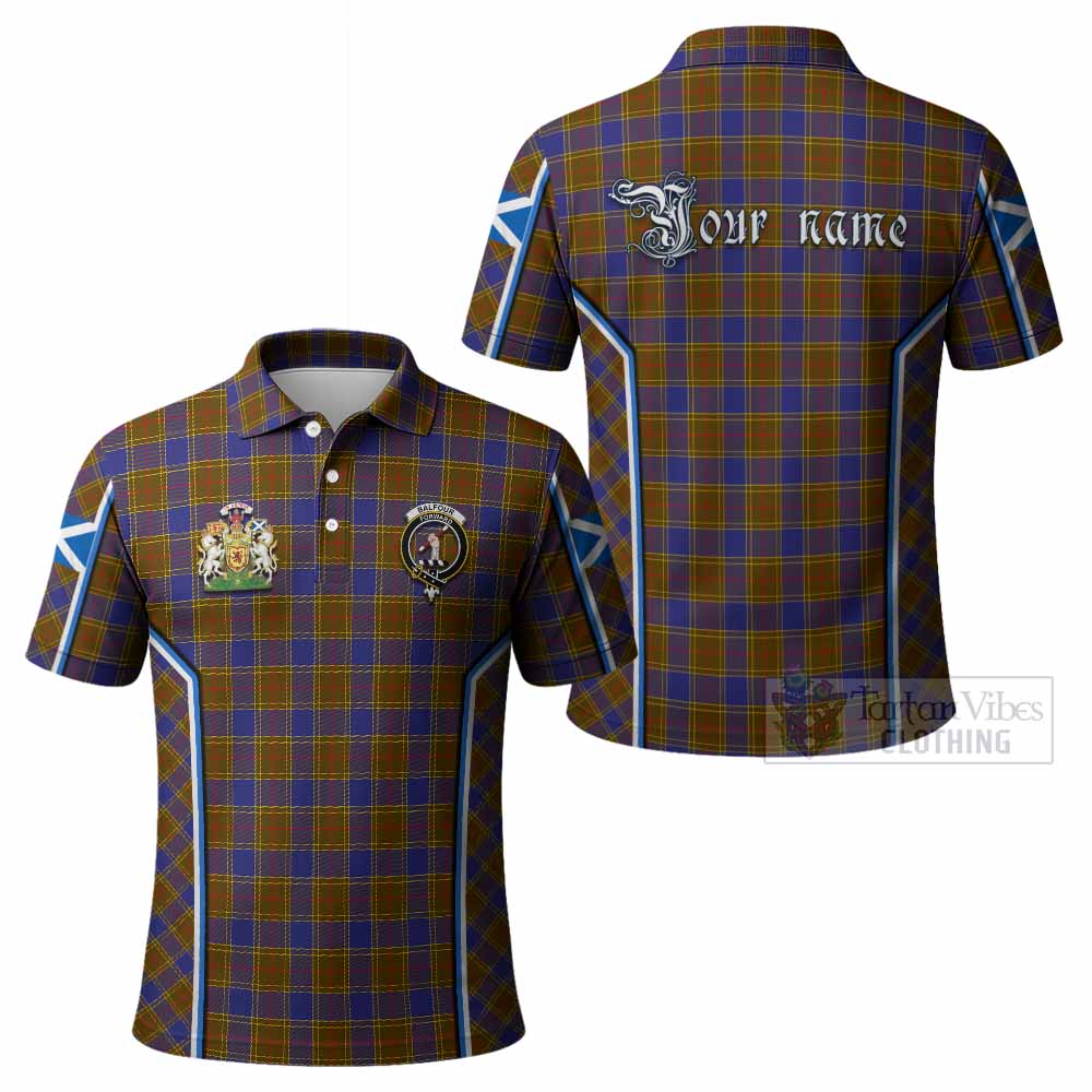 Balfour Tartan Crest Polo Shirt Scotland Coat of Arm Flag Style - Tartan Vibes Clothing