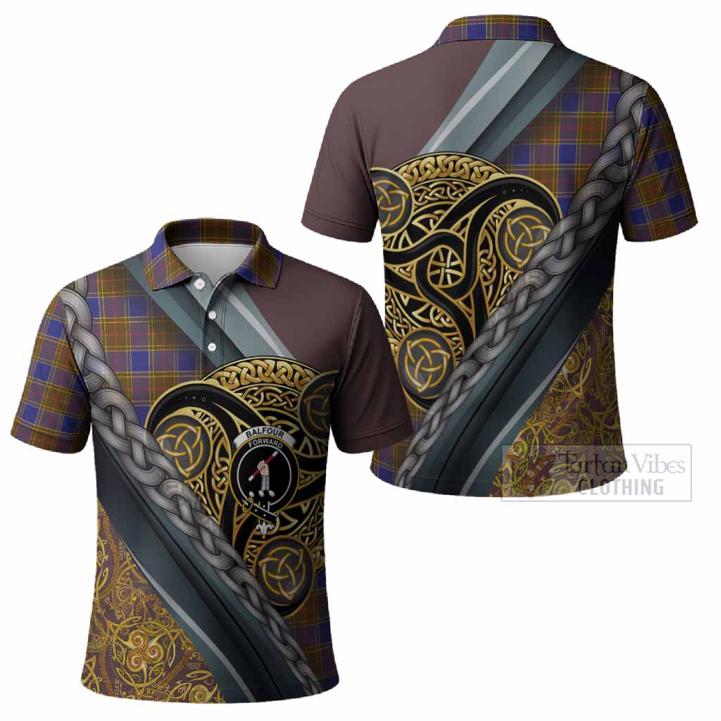 Balfour Tartan Crest Polo Shirt Scottish Triskele Celtic