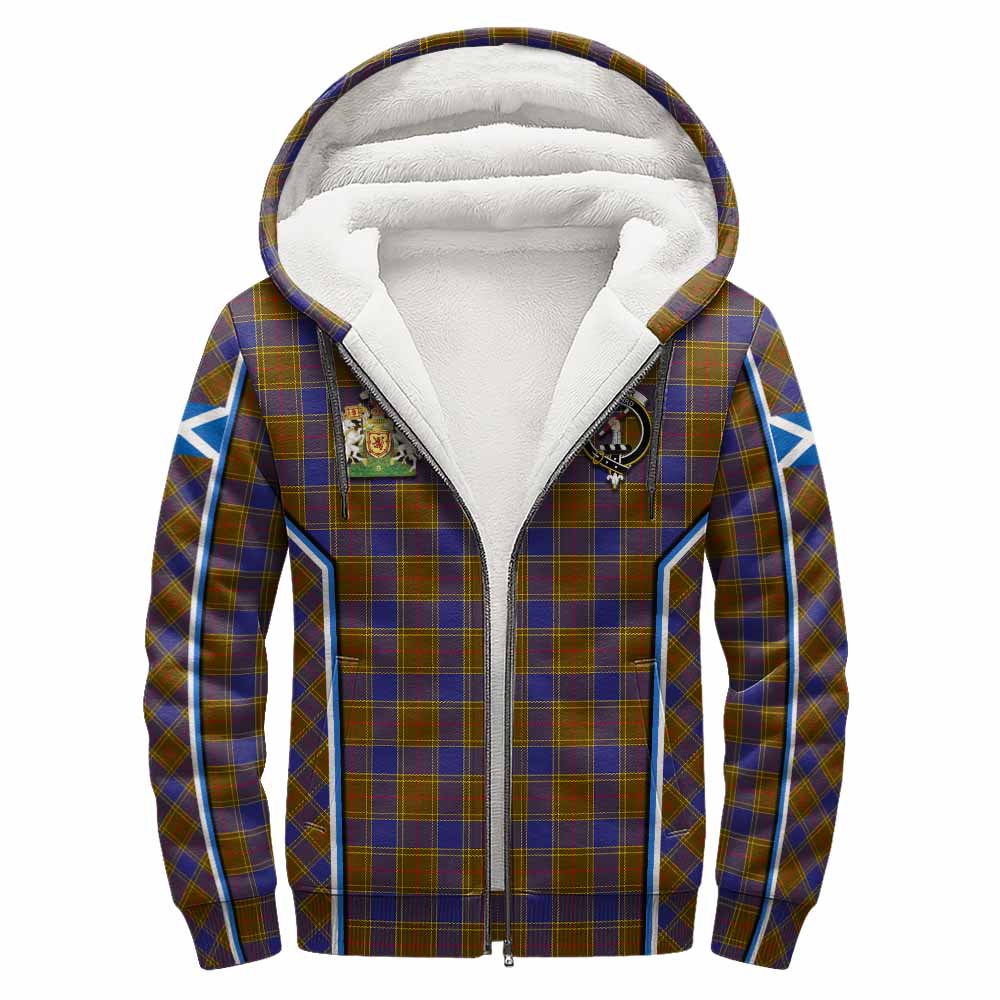 Balfour Tartan Crest Sherpa Hoodie Scotland Coat of Arm Flag Style - Tartan Vibes Clothing