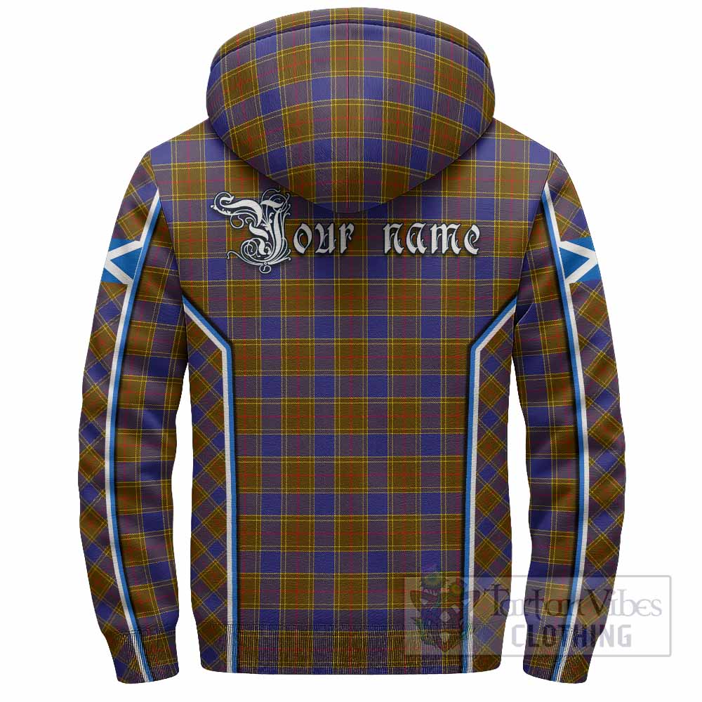 Balfour Tartan Crest Sherpa Hoodie Scotland Coat of Arm Flag Style - Tartan Vibes Clothing