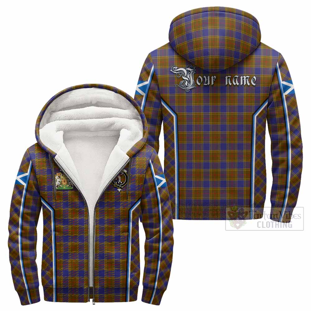 Balfour Tartan Crest Sherpa Hoodie Scotland Coat of Arm Flag Style - Tartan Vibes Clothing