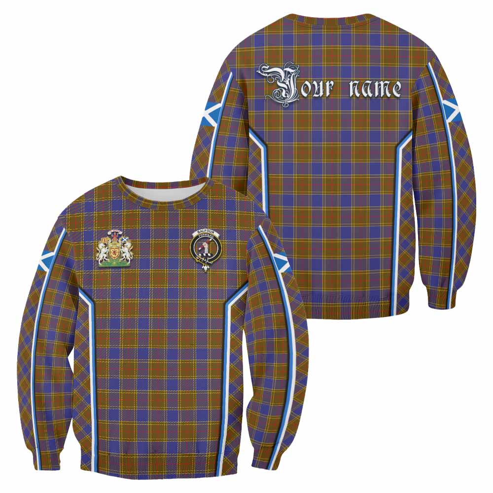 Balfour Tartan Crest Sweatshirt Scotland Coat of Arm Flag Style - Tartan Vibes Clothing
