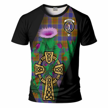 Balfour Tartan Crest T-Shirt Celtic Cross Thistle Flowers