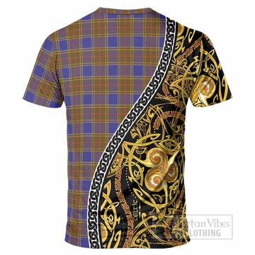 Balfour Tartan Crest T-Shirt Celtic Knot and Triple Trickle Spiral Symbols