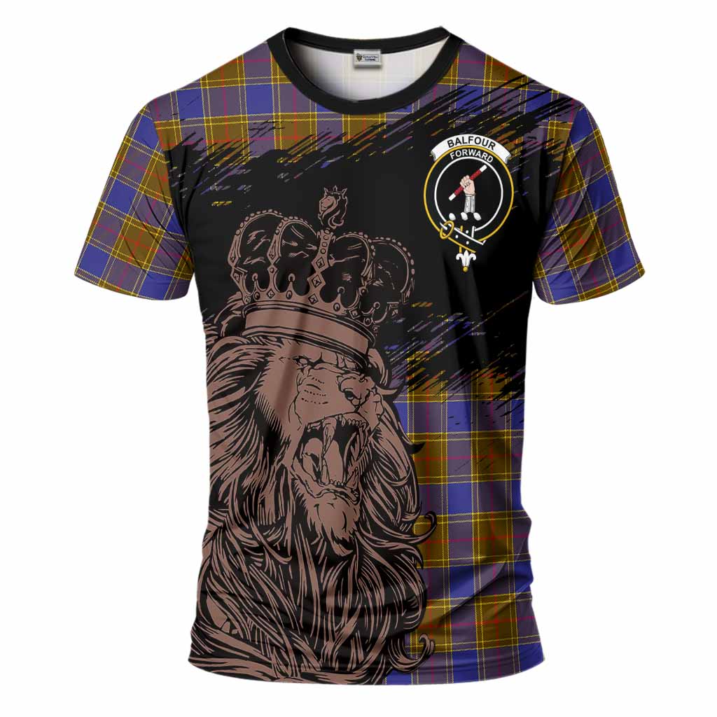 Balfour Tartan Crest T-Shirt Crowned Lion Heritage Style