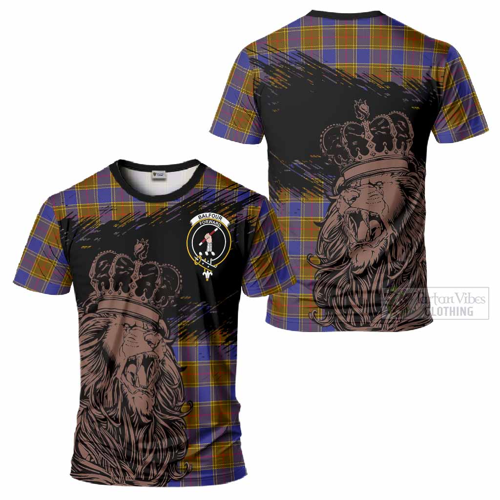 Balfour Tartan Crest T-Shirt Crowned Lion Heritage Style