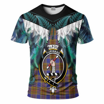 Balfour Tartan Crest T-Shirt New Zealand Maori Korowai Cloak