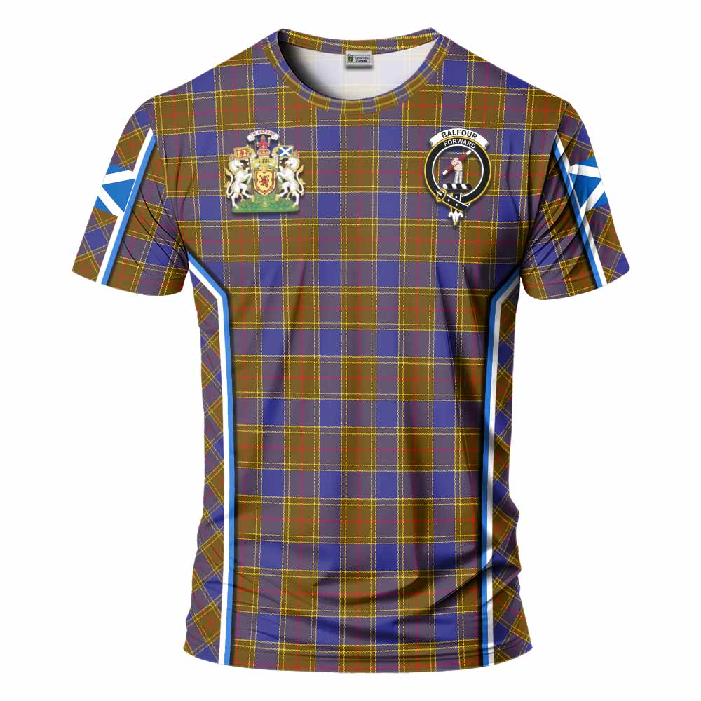 Balfour Tartan Crest T-shirt Scotland Coat of Arm Flag Style - Tartan Vibes Clothing