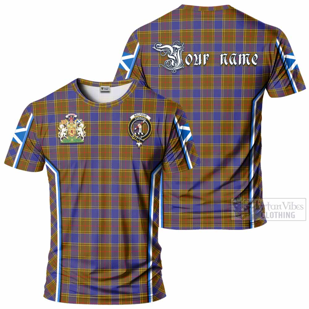 Balfour Tartan Crest T-shirt Scotland Coat of Arm Flag Style - Tartan Vibes Clothing