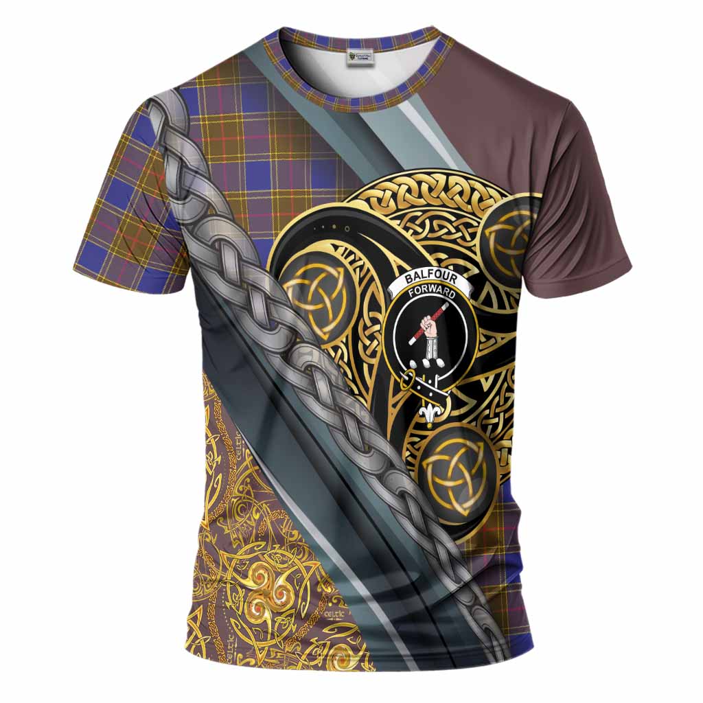 Balfour Tartan Crest T-Shirt Scottish Triskele Celtic