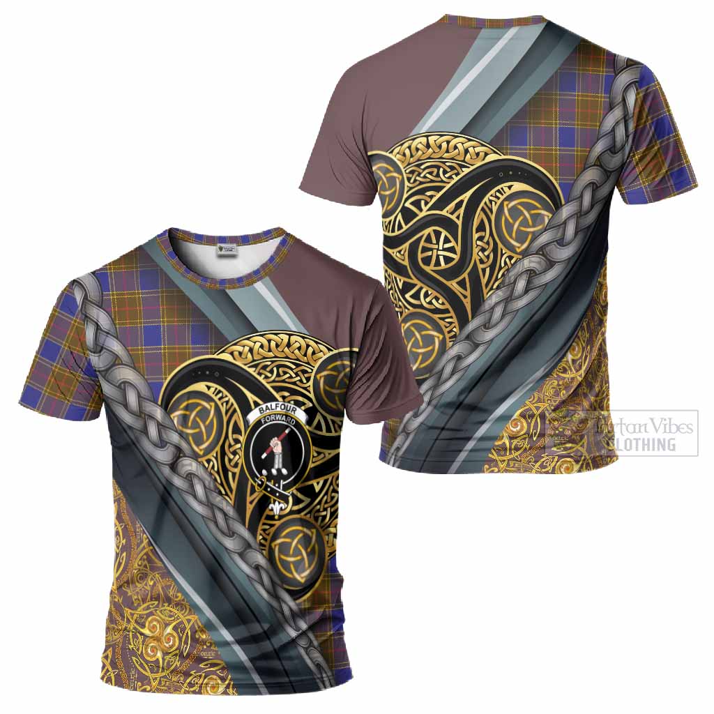 Balfour Tartan Crest T-Shirt Scottish Triskele Celtic