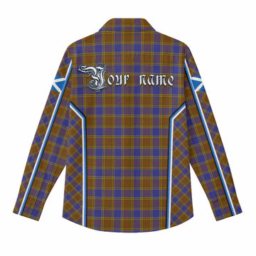 Balfour Tartan Crest Women Casual Shirt Scotland Coat of Arm Flag Style