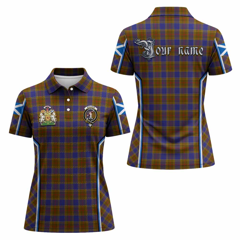 Balfour Tartan Crest Women's Polo Shirt Scotland Coat of Arm Flag Style - Tartan Vibes Clothing