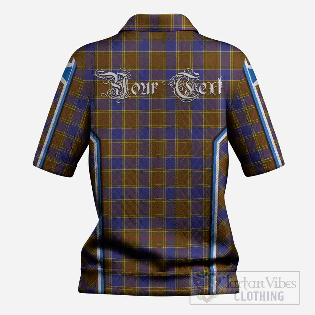 Balfour Tartan Crest Women’s Polo Sweater Top Scotland Coat of Arm Flag Style