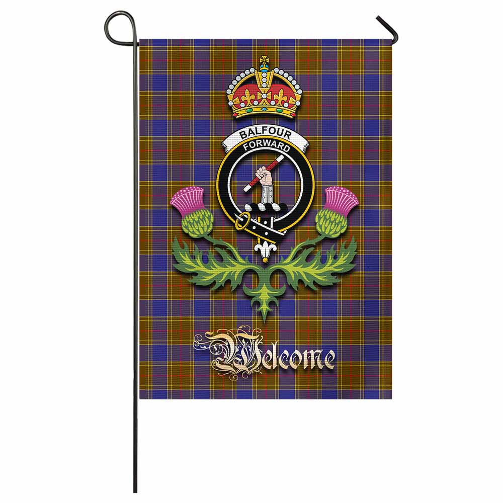 Balfour Tartan Family Crest Garden Flag Royal Thistle Welcome Style - Tartan Vibes Clothing