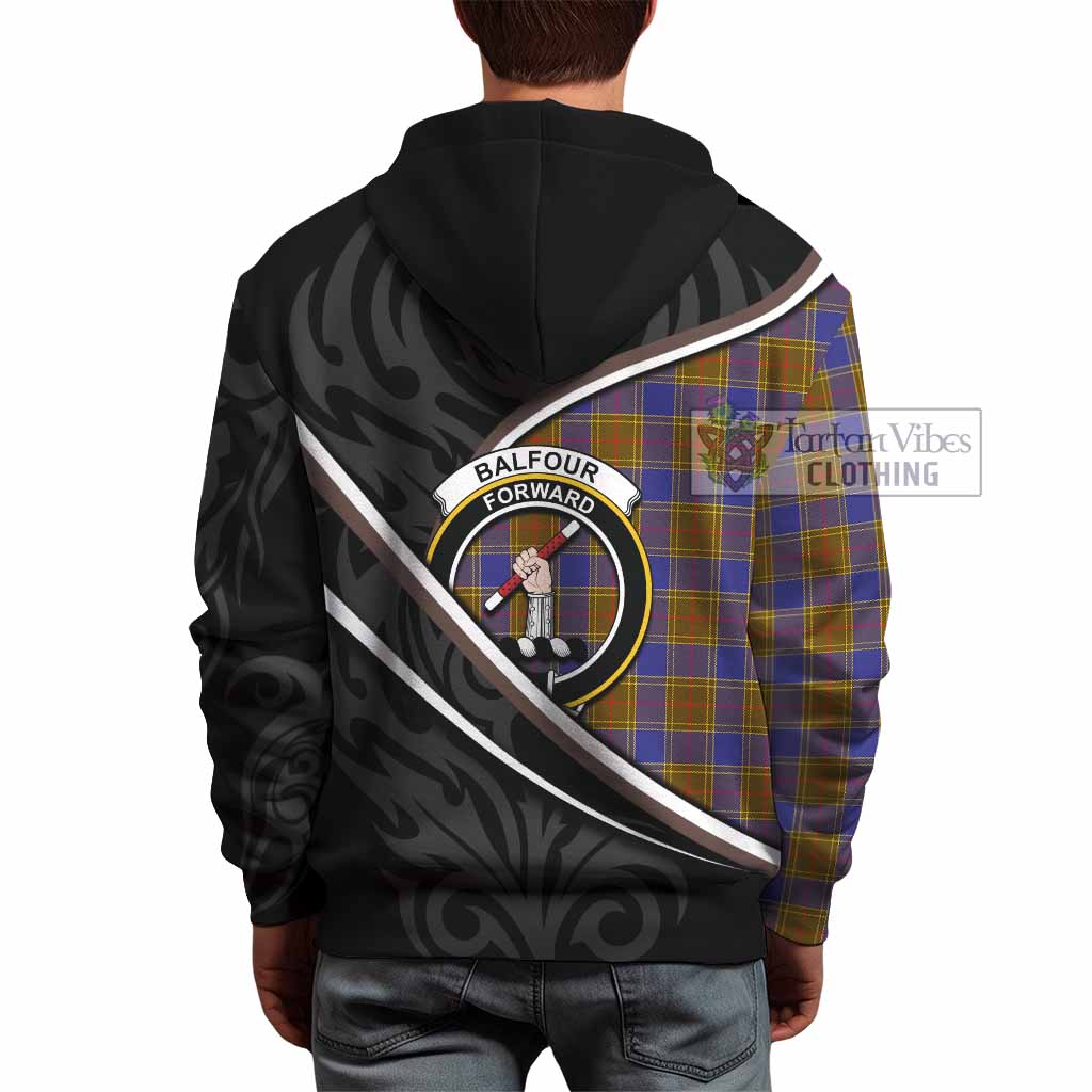 Balfour Tartan Family Crest Hoodie Celtic Scottish Thistle Floral - Tartan Vibes Clothing