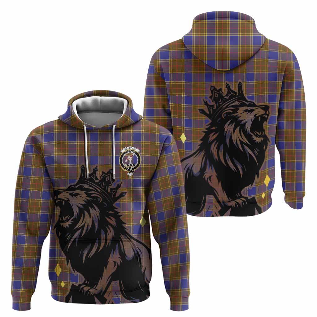 Balfour Tartan Family Crest Hoodie Crowned Lion Roaring