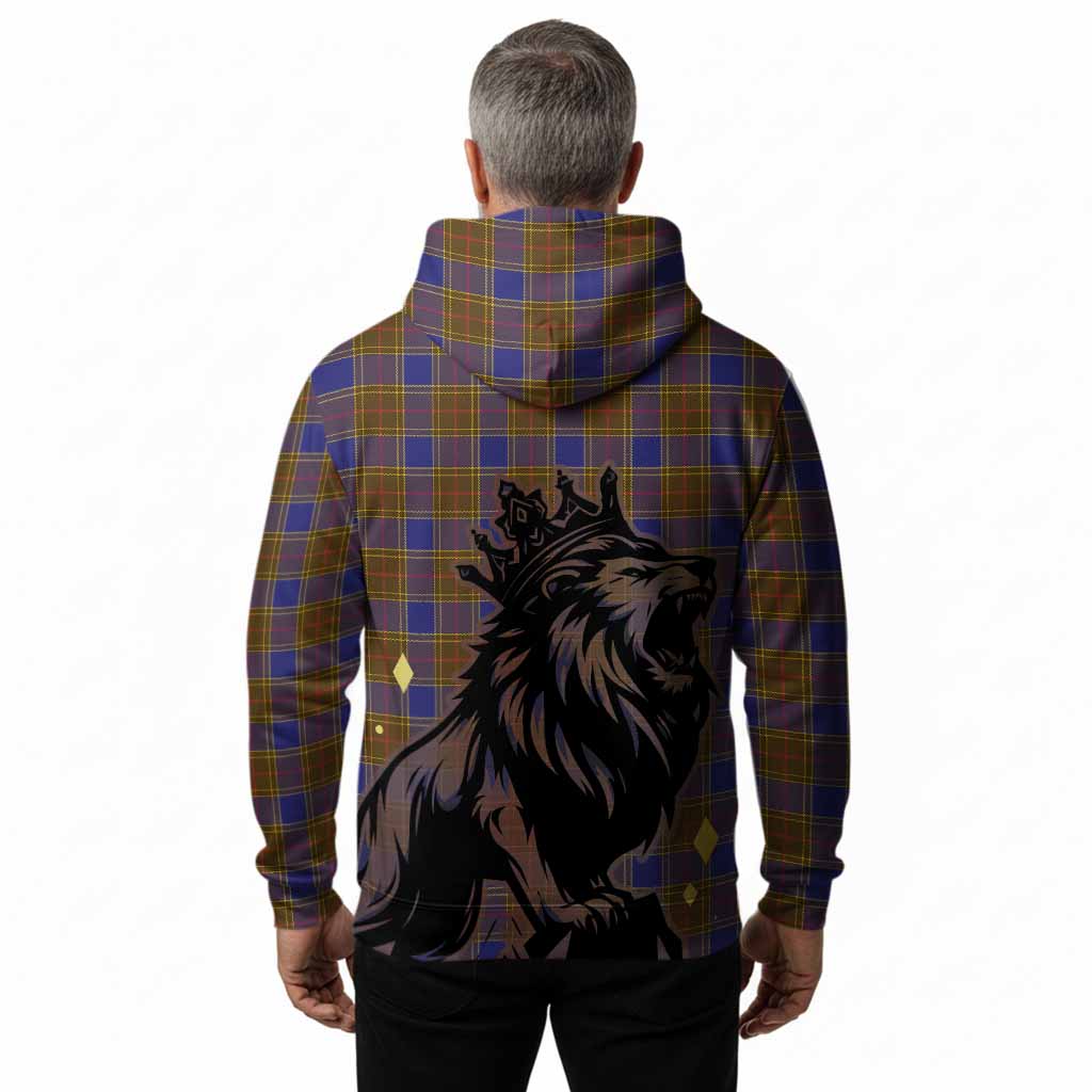 Balfour Tartan Family Crest Hoodie Crowned Lion Roaring