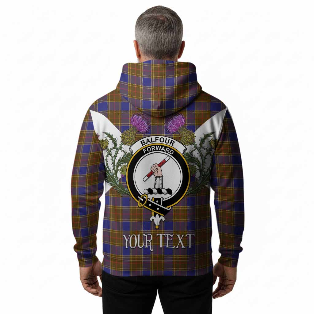 Balfour Tartan Family Crest Hoodie Scottish Burns Night Thistle Floral