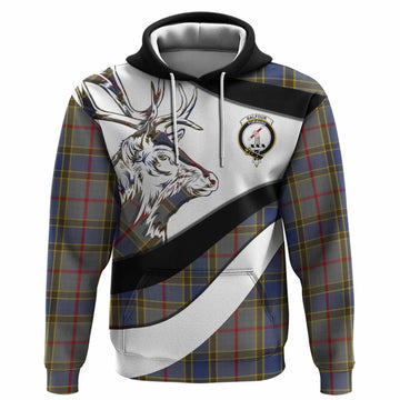 Balfour Tartan Family Crest Hoodie Scottish Red Deer Curves Style